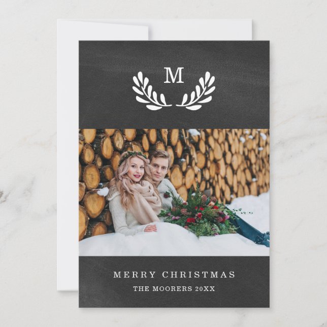 Frohe Weihnachten | Chalkboard-Look mit Foto (Vorderseite)
