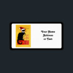 Frohe Weihnachten - Chat Noir Adressaufkleber<br><div class="desc">Feiern Sie die Weihnachtssaison mit Le Chat Noir... ... ... Eine Neubearbeitung der Kunst von Théophile Steinlen (Le Chat Noir) ... ... ... ..Im *Spoofing The Arts* Store finden Sie Reedits (meist Parodie) berühmter Kunstwerke. Wenn Sie mehr sehen möchten, klicken Sie bitte auf - SPOFINGTHEARTS - in den Tags unten....</div>