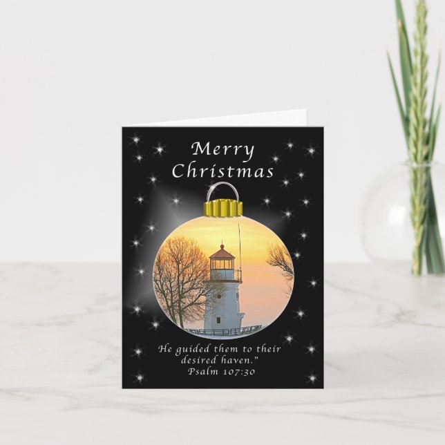 Frohe Weihnachten Cheboygon Leuchtturm (Vorderseite)