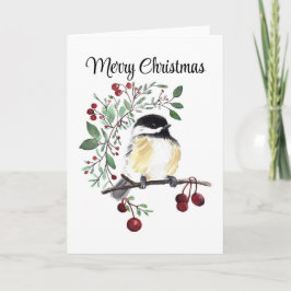 Frohe Weihnachten Chickadee Holiday Karte