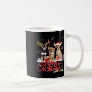 Frohe Weihnachten Chihuahua Dogs Santa Reindeer Li Kaffeetasse