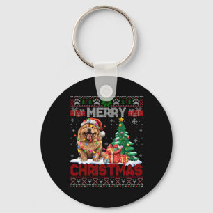 Frohe Weihnachten Chow Chow Chow Hund Lover Famili Schlüsselanhänger