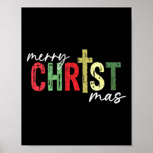 Frohe Weihnachten Christlich Jesus Cross Glaubensr Poster