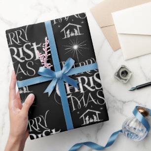 Frohe Weihnachten Christliche Geburt Christus Gott Geschenkpapier