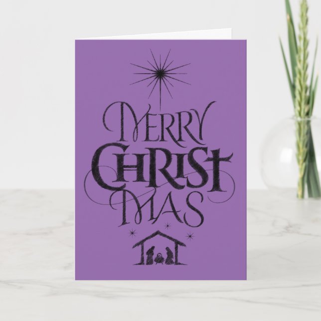 Frohe Weihnachten christliche Kalligrafie Glaube L (Vorderseite)