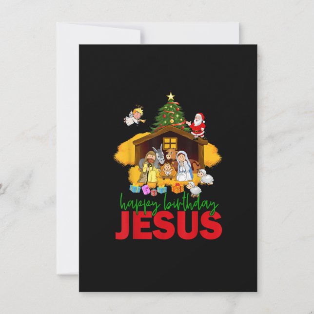 Frohe Weihnachten Christlichen Glückwunsch Geburts Einladung (Vorderseite)