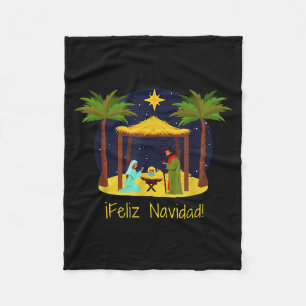 Frohe Weihnachten! Christliches Weihnachten Spani- Fleecedecke