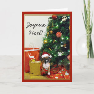 Frohe Weihnachten Christmas Boxer Dog Greeting car