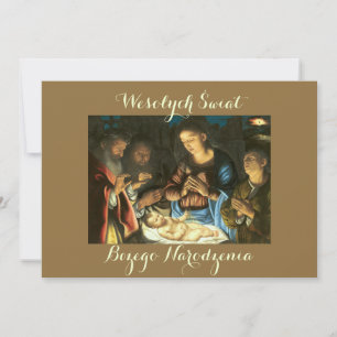 Frohe Weihnachten Christmas Card auf Polnisch Ankündigung