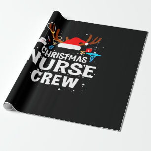 Frohe Weihnachten Christmas Nurse Crew Geschenkpapier