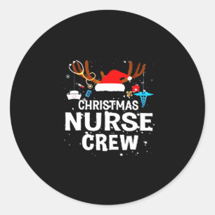 Frohe Weihnachten Christmas Nurse Crew Runder Aufkleber