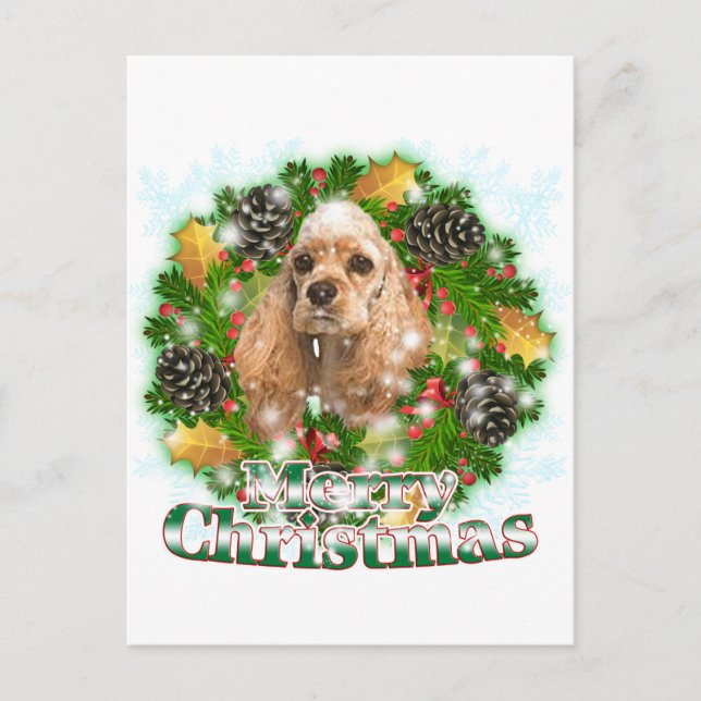 Frohe Weihnachten Cocker Spaniel (Vorderseite)