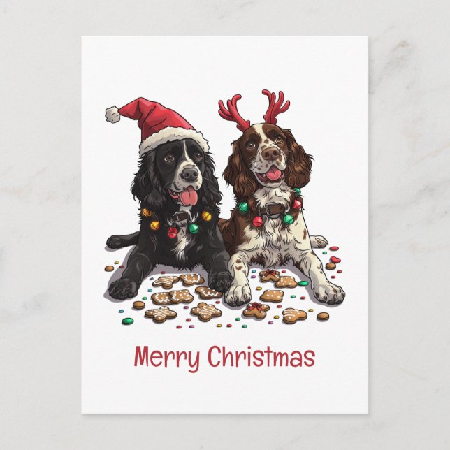 Frohe Weihnachten Cocker Spaniel Hunde (Vorderseite)