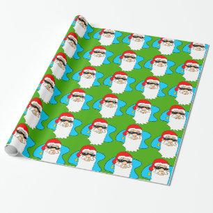 Frohe Weihnachten coole Sankt im Geschenkpapier