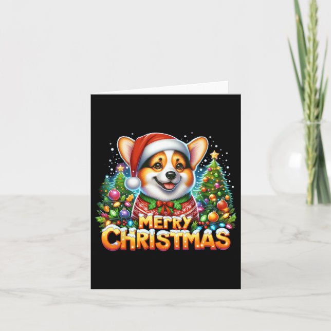 Frohe Weihnachten Corgi Dog Corgmas Matching Chris Karte (Vorderseite)
