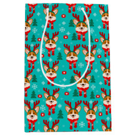 Frohe Weihnachten Corgi Dog Geschenktasche Mittlere Geschenktüte