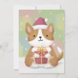 Frohe Weihnachten: Corgi Illustration Art Feiertagskarte