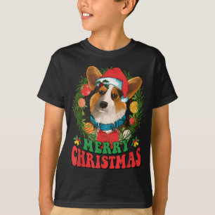 Frohe Weihnachten Corgi Weihnachtsmannmütze Hund l T-Shirt