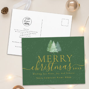 Frohe Weihnachten Corporate Logo Gold Schrift Grün