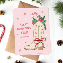 Frohe Weihnachten Cowboy-Stiefel 
