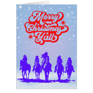 Frohe Weihnachten! Cowgirls Pferde