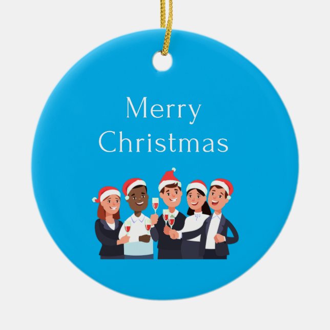 Frohe Weihnachten Crew 2022 Keramik Ornament (Vorne)