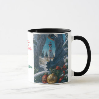 Frohe Weihnachten Crisp Point Leuchttürme Tasse