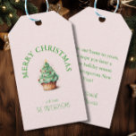Frohe Weihnachten! Cupcake-Christmas-Tree Geschenkanhänger<br><div class="desc">Kundenspezifisch "Frohe Weihnachten!" Cupcake-Christmas-Tree Classic Round Sticker</div>