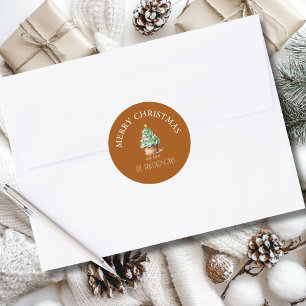 Frohe Weihnachten! Cupcake-Christmas-Tree Runder Aufkleber