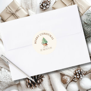 Frohe Weihnachten! Cupcake-Christmas-Tree Runder Aufkleber