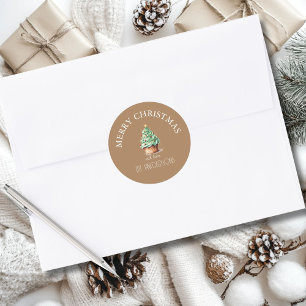 Frohe Weihnachten! Cupcake-Christmas-Tree Runder Aufkleber