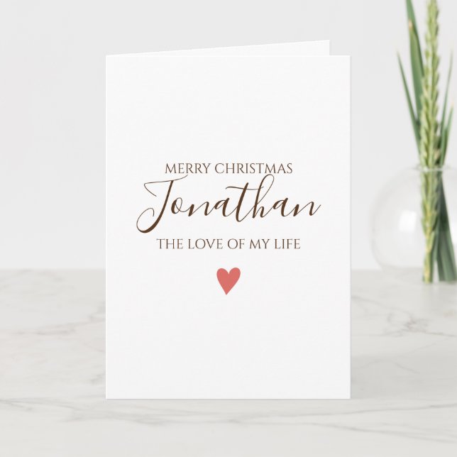 Frohe Weihnachten CUSTMIZE AUF DIE EINE IHRE LIEBE Karte (Vorderseite)