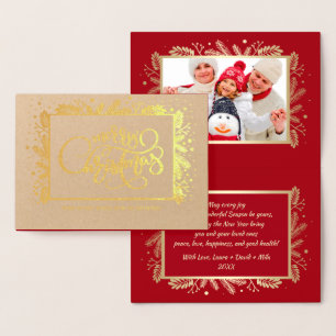 Frohe Weihnachten. Custom Foto Luxus Real Folienkarte