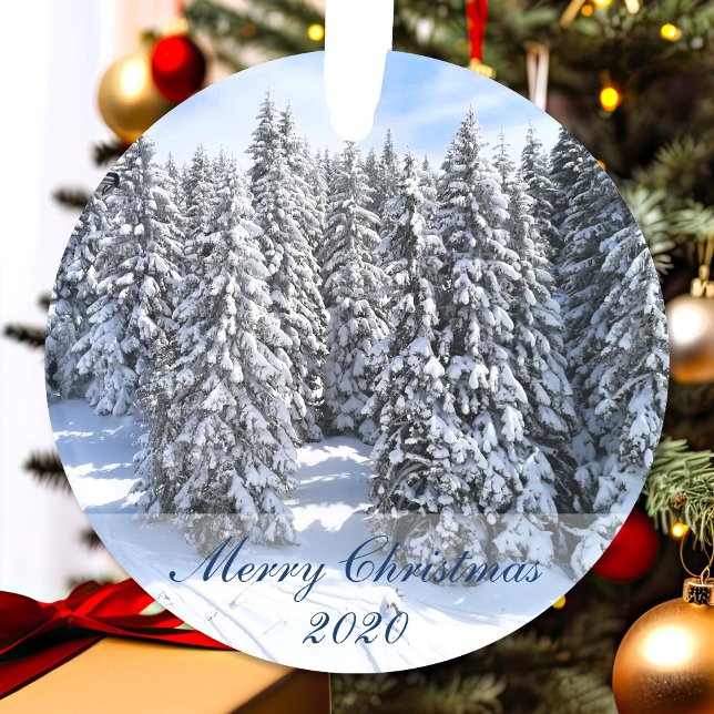 Frohe Weihnachten Custom Foto und Text Ornament (Von Creator hochgeladen)
