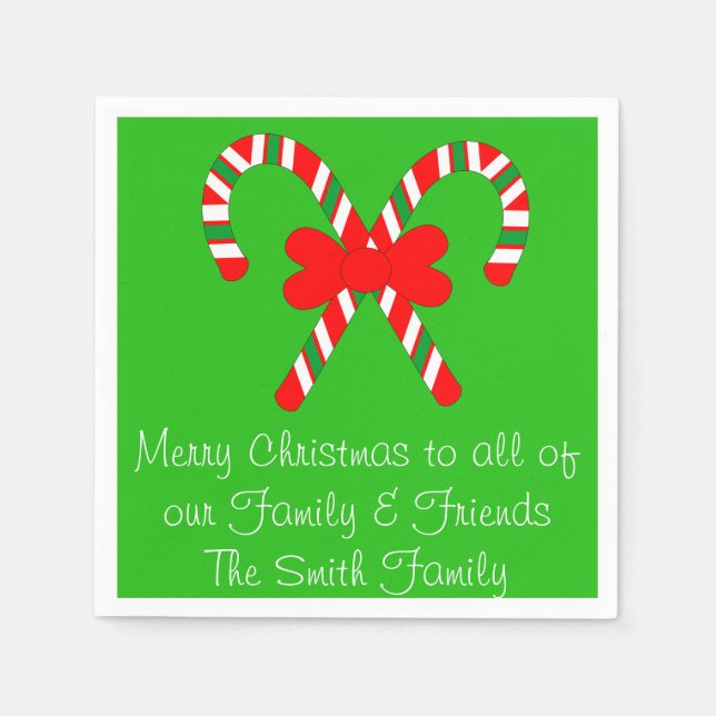 Frohe Weihnachten Custom Napkins Serviette (Vorderseite)