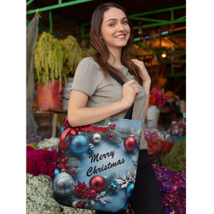 Frohe Weihnachten Custom Personalize Text Tote Bag Tasche