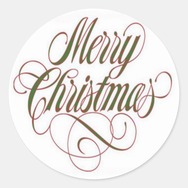 Frohe Weihnachten! Custom Round Aufkleber Klein (Vorderseite)