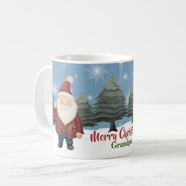 Frohe Weihnachten Custom Santa Gnome Kaffeetasse (Vorderseite Links)