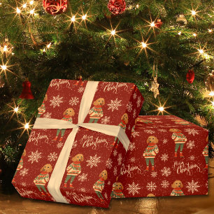 Frohe Weihnachten Dachshund Hund Rot Weihnachten Geschenkpapier