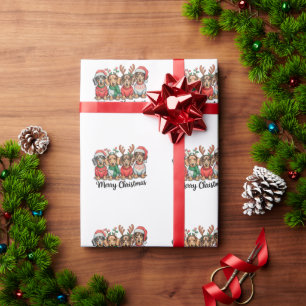 Frohe Weihnachten Dachshund Hund Süßer Welpe Haust Geschenkpapier