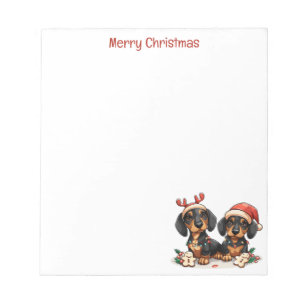 Frohe Weihnachten Dachshund Hunde Notizblock