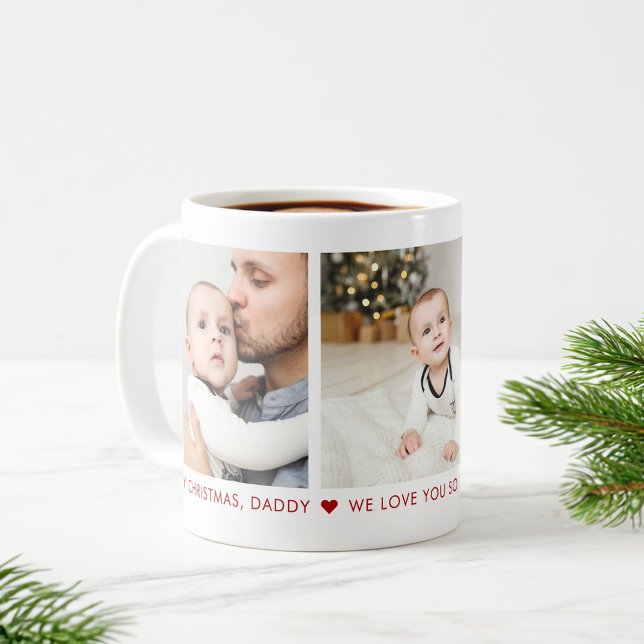 Frohe Weihnachten Daddy 3 Foto Custom Coffee Tasse (Von Creator hochgeladen)