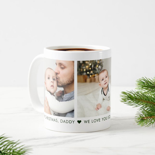Frohe Weihnachten Daddy 3 Foto Custom Coffee Tasse (Von Creator hochgeladen)
