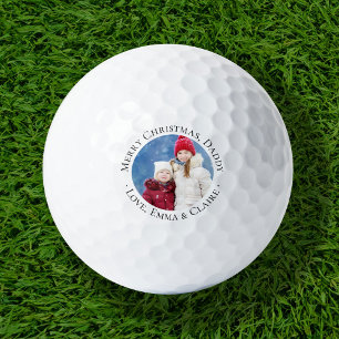 Frohe Weihnachten Daddy Custom Foto Golfball