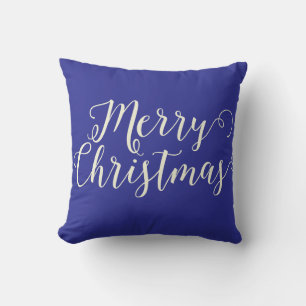 Frohe Weihnachten Dark Blue Beige Weihnachten Kissen