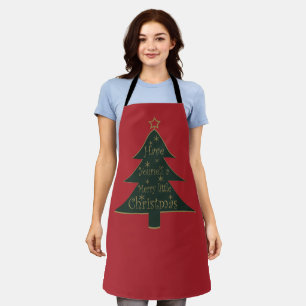 Frohe Weihnachten dekoriert Kiefer Baum Schürze