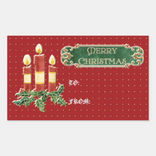 Frohe Weihnachten dekoriert Tree Star Gold Swirl Rechteckiger Aufkleber