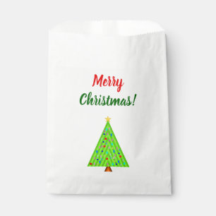 "Frohe Weihnachten!" + dekorierter Weihnachtsbaum Geschenktütchen