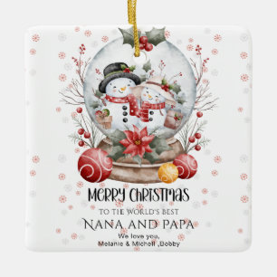 Frohe Weihnachten den besten Großeltern der Welt  Keramikornament