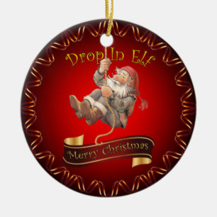 Frohe Weihnachten ~ Der Sturz des Weihnachtsmanns Keramik Ornament